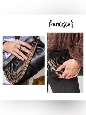 NEW FRANCESCA'S CANDICE TRIPLE CHAIN DUMPLING CLUTCH